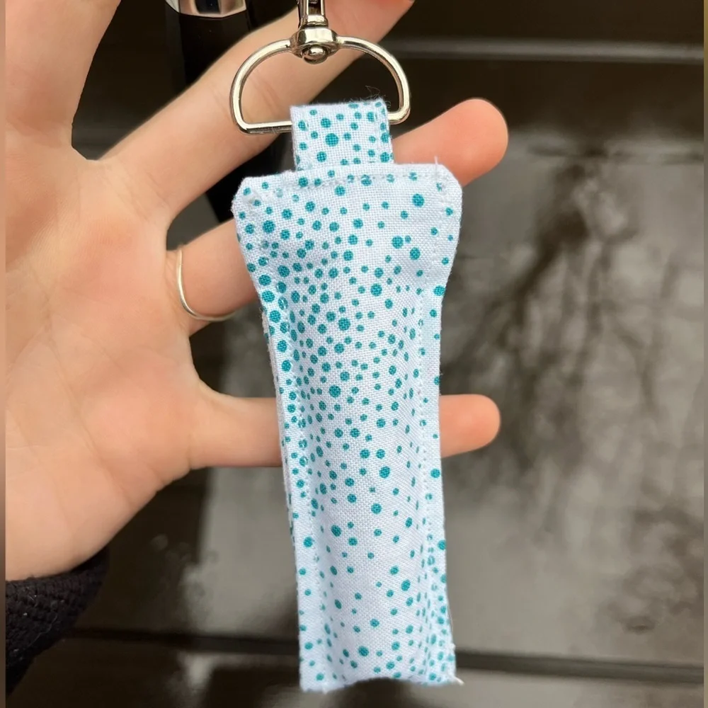 Handmade Burt’s bees chapstick holder with swivel keychain